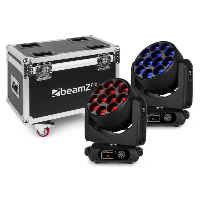 Beamz MHL1240 LED MOVING HEAD ZOOM 12X40W 2 PIECES IN FLIGHTCASE