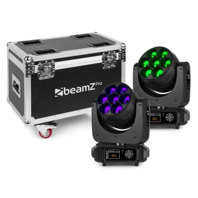 BEAMZ MHL740 LED MOVING HEAD ZOOM 7X40W 2 PIECES IN FLIGHTCASE